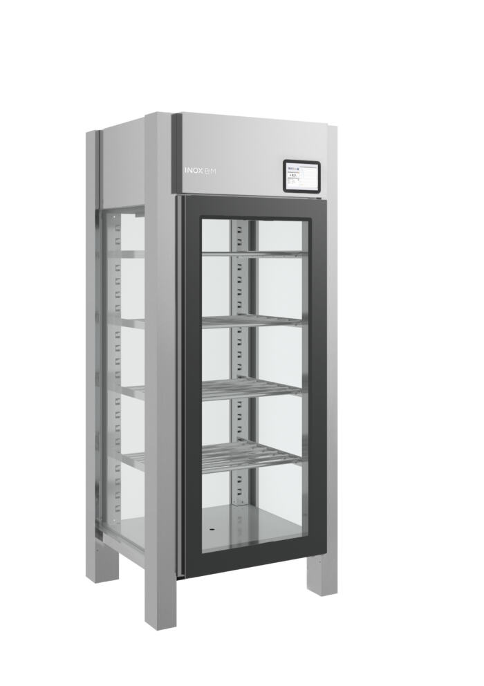 Vitrine climatique 1 porte, 4 faces vitrées – Inoxbim