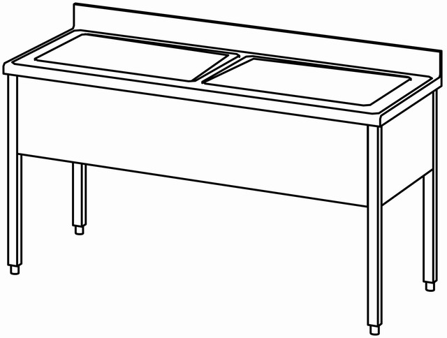 Plonge ouverte 1600×700, 2 bassins – Bartscher Plonge ouverte 1600×700, 2 bassins – Bartscher