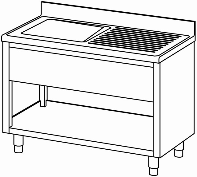 Plonge ouverte 1200×700, 1 basssin à g. – Bartscher Plonge ouverte 1200×700, 1 basssin à g. – Bartscher