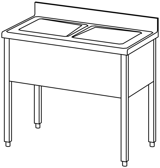 Plonge ouverte 1000×600, 2 bassins – Bartscher Plonge ouverte 1000×600, 2 bassins – Bartscher