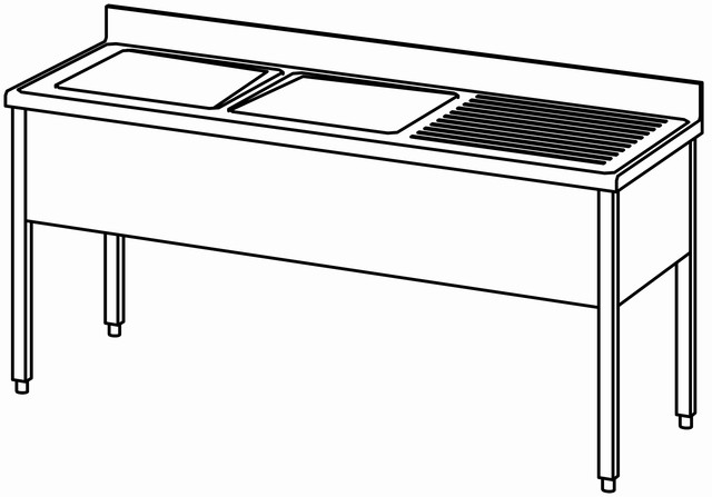 Plonge ouverte 1800×700, 2 bassins à g. – Bartscher Plonge ouverte 1800×700, 2 bassins à g. – Bartscher