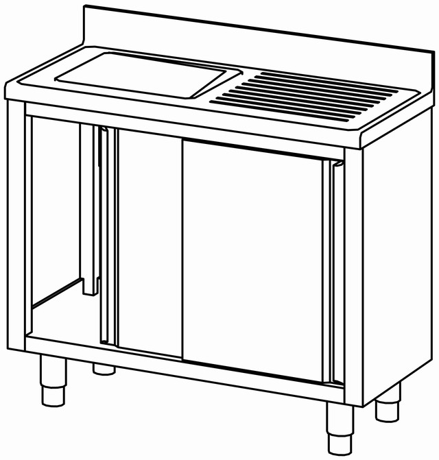 Plonge fermée p. coul. 1000×500 1 bas. g – Bartscher Plonge fermée p. coul. 1000×500 1 bas. g – Bartscher