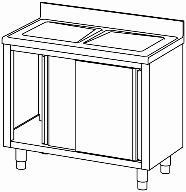 Plonge fermée p. coul. 1000×600 2 bas. – Bartscher Plonge fermée p. coul. 1000×600 2 bas. – Bartscher