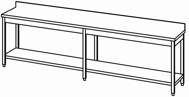 Table de travail 3000×600étag. avec dos – Bartscher Table de travail 3000×600étag. avec dos – Bartscher