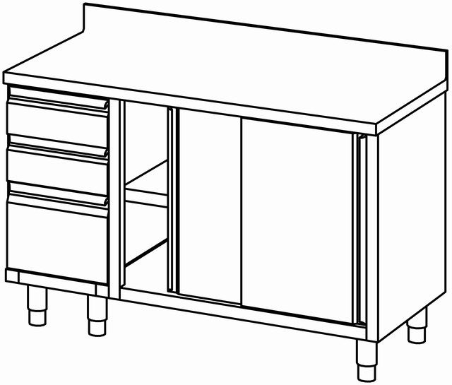 Armoire 1400×700, tiroirs à g. & dos. – Bartscher Armoire 1400×700, tiroirs à g. & dos. – Bartscher