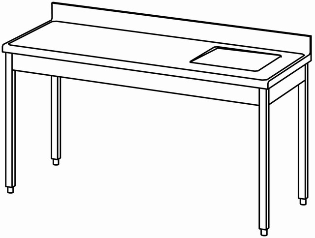 Table 1600×700 avec évier à droite – Bartscher Table 1600×700 avec évier à droite – Bartscher