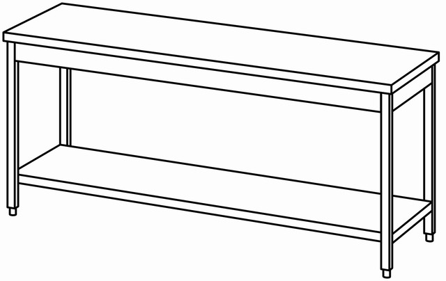 Table 2000×700, étagère, sans dosseret – Bartscher Table 2000×700, étagère, sans dosseret – Bartscher