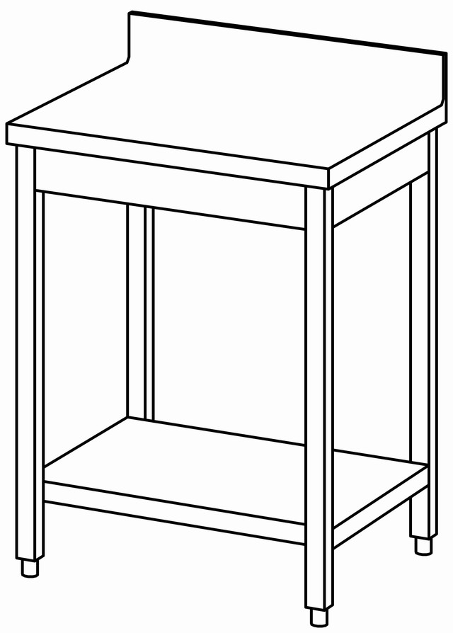 Table 700×600, étagère & dosseret – Bartscher Table 700×600, étagère & dosseret – Bartscher