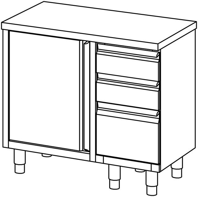 Armoire 1000×600, col.de tiroirs à d. – Bartscher Armoire 1000×600, col.de tiroirs à d. – Bartscher