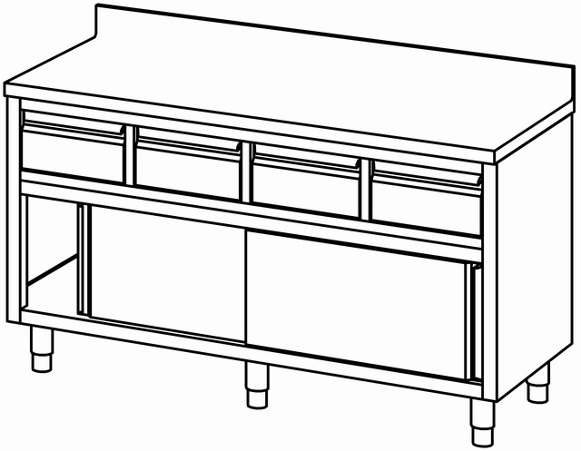 Armoire 1600×700 tiroirs&port. cou.,dos – Bartscher Armoire 1600×700 tiroirs&port. cou.,dos – Bartscher
