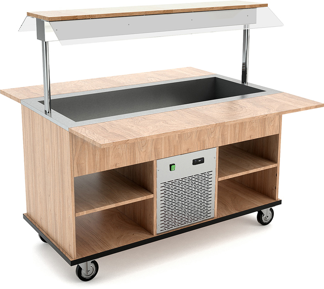 Buffet réfrigéré 4x GN 1/1, orme – Bartscher Buffet réfrigéré 4x GN 1/1, orme – Bartscher