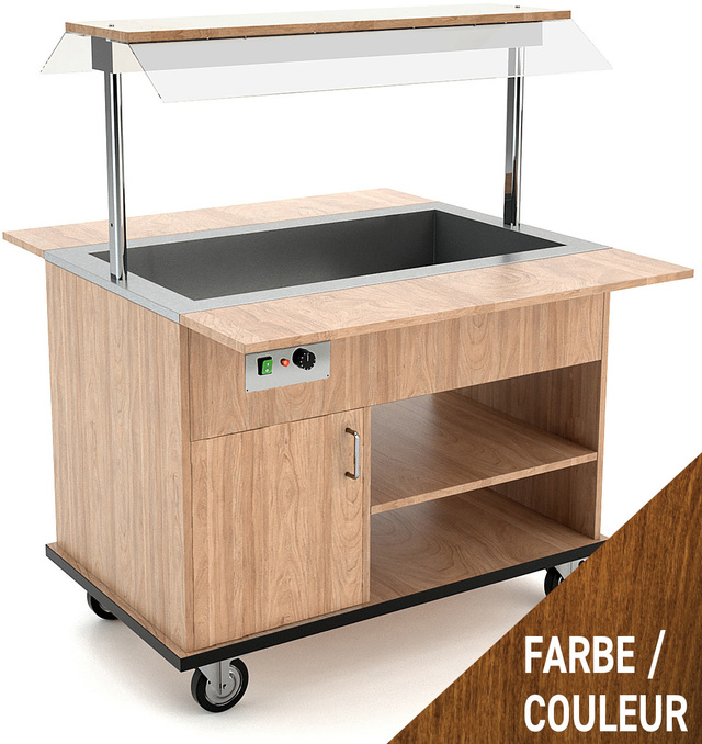 Buffet chauffé 3x GN 1/1, noyer – Bartscher Buffet chauffé 3x GN 1/1, noyer – Bartscher
