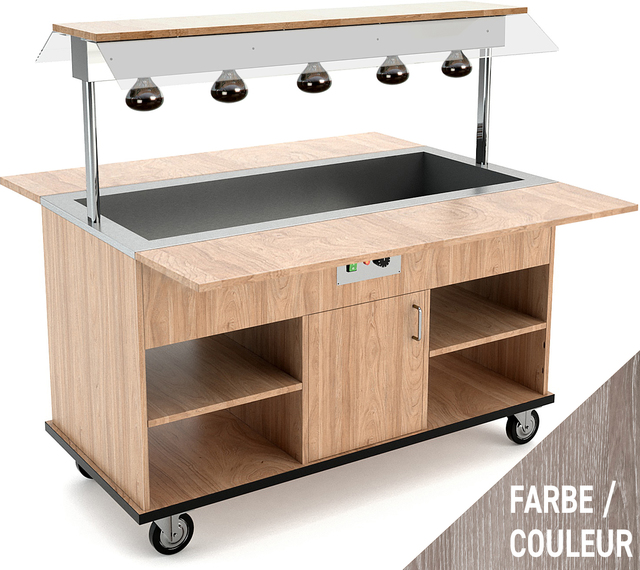 Buffet chauffé 5xGN 1/1, LC, gris – Bartscher Buffet chauffé 5xGN 1/1, LC, gris – Bartscher
