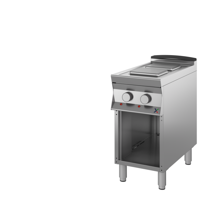 Cuisinière électrique à plaques sur soubassement ouvert – 400×900 mm – Inoxbim Cuisinière électrique à plaques sur soubassement ouvert – 400×900 mm – Inoxbim