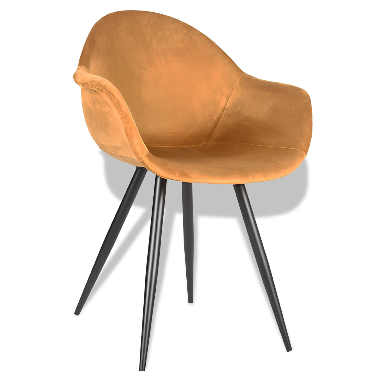 Chaise Avec Accoudoirs – FIONA – Velours Ocre Chaise Avec Accoudoirs – FIONA – Velours Ocre