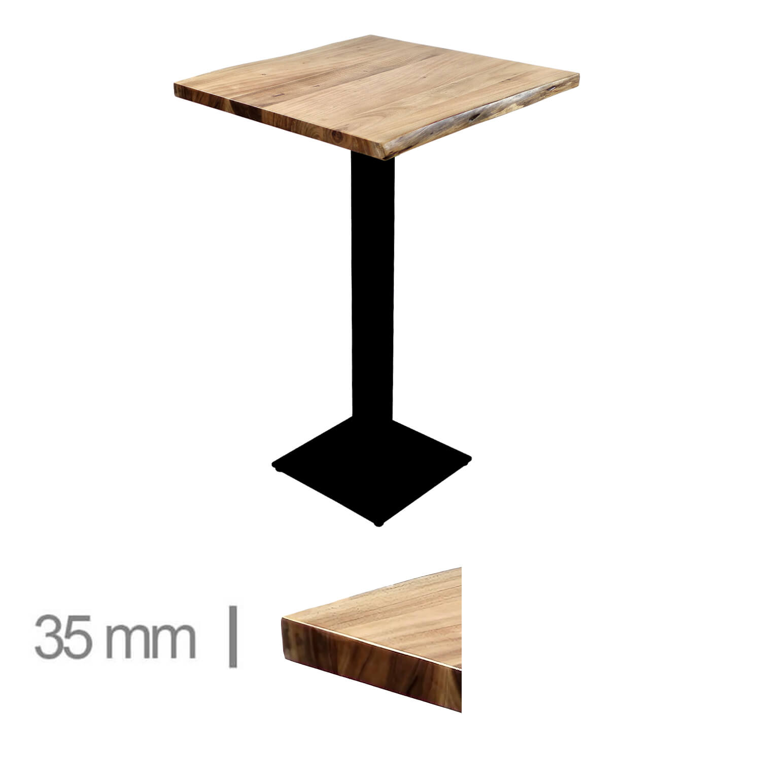 Table Haute en Bois Naturel Massif – ACACIA – 75×75 – Hauteur 111,50 cm Table Haute en Bois Naturel Massif – ACACIA – 75×75 – Hauteur 111,50 cm
