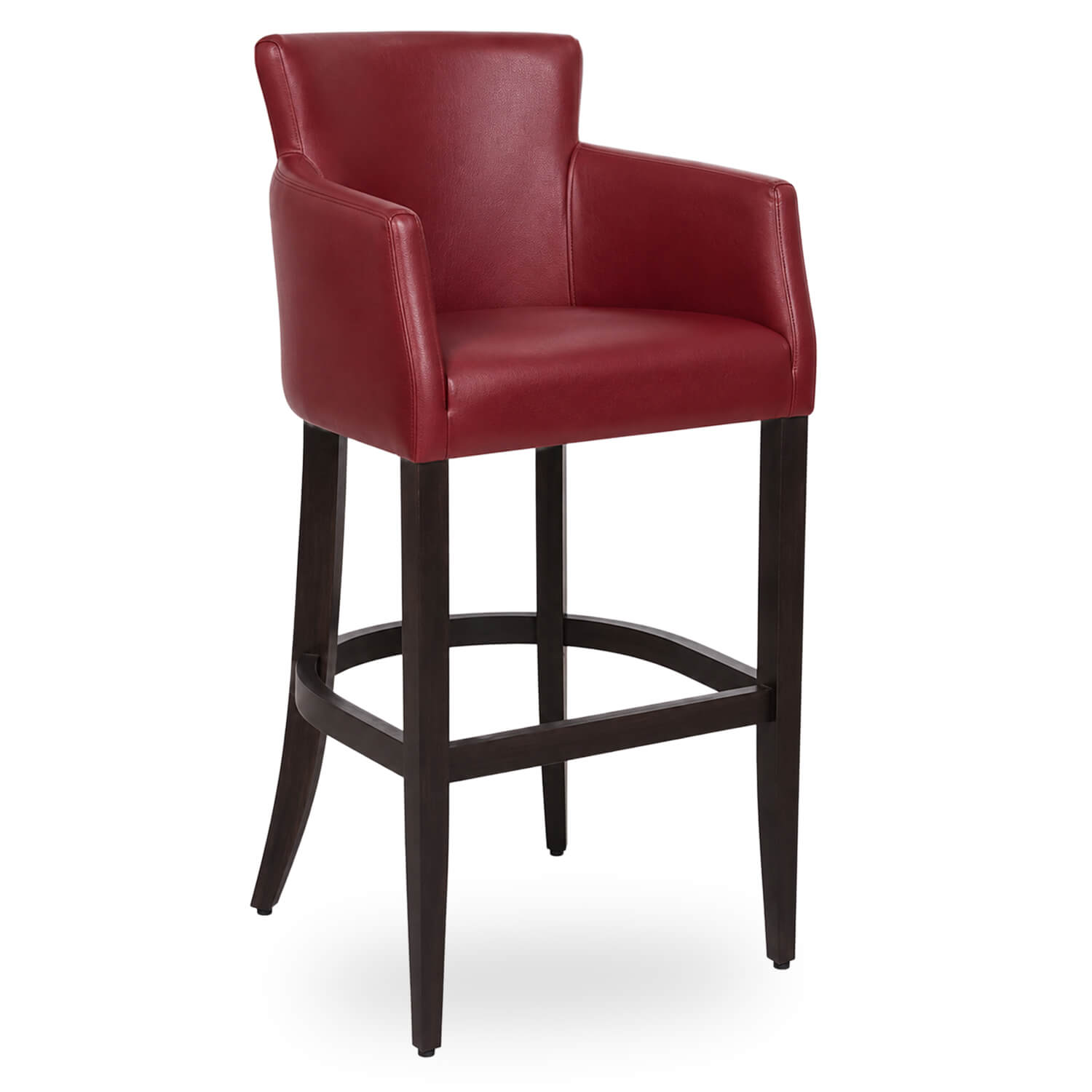 Chaise de Bar en Bois Avec Accoudoir – OMEGA – Simili Cuir Bordeaux Chaise de Bar en Bois Avec Accoudoir – OMEGA – Simili Cuir Bordeaux