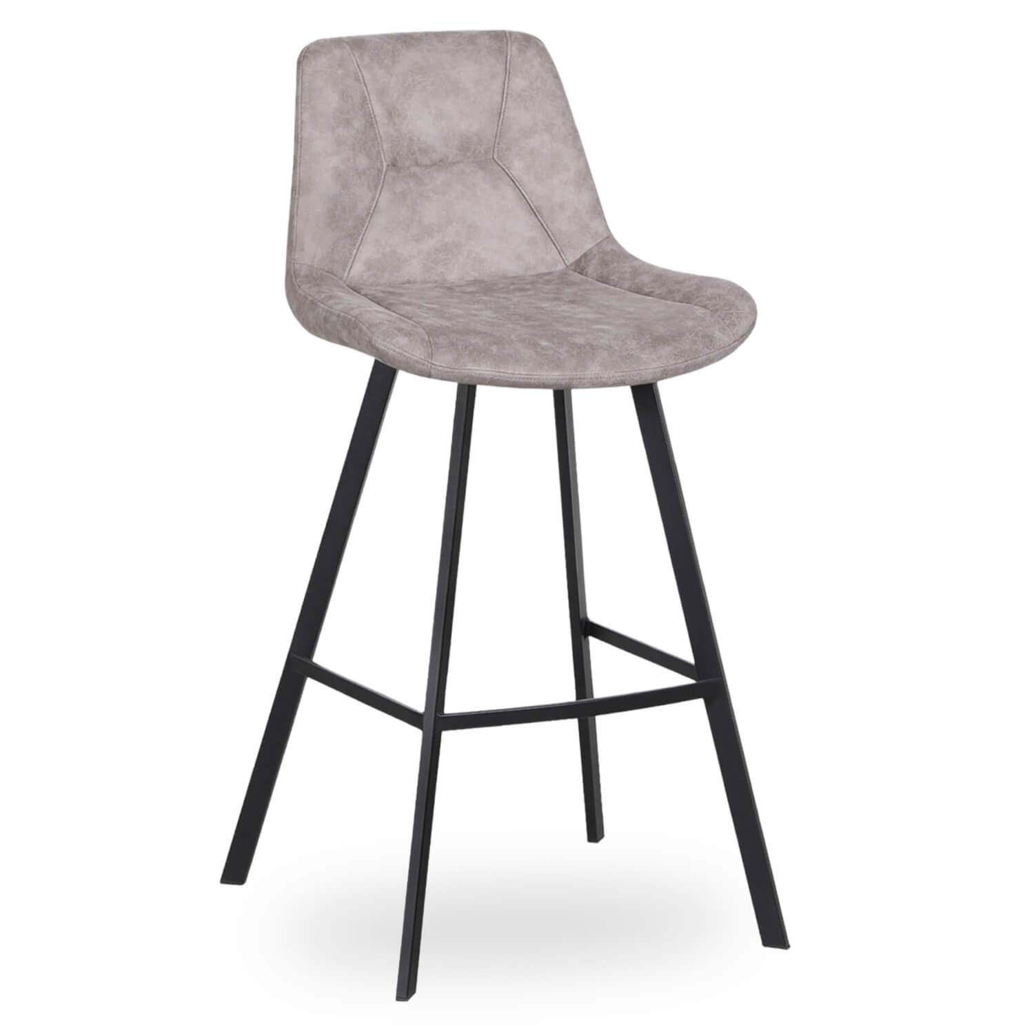 Chaise de Bar en Métal – CARMEN – Microfibre Pebble Chaise de Bar en Métal – CARMEN – Microfibre Pebble