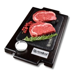 Ardoise 20 × 30 cm noyer avec 1 ramequin