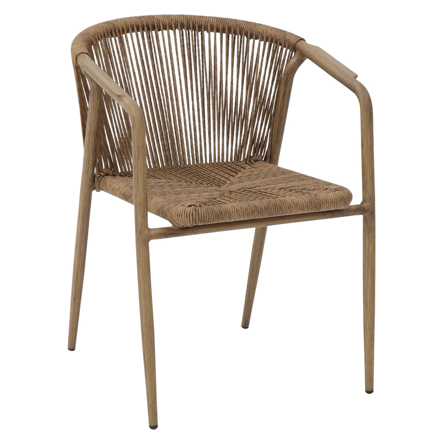 Chaise de Terrasse SERA – Avec Accoudoirs – Empilable – Rotin Naturel Chaise de Terrasse SERA – Avec Accoudoirs – Empilable – Rotin Naturel
