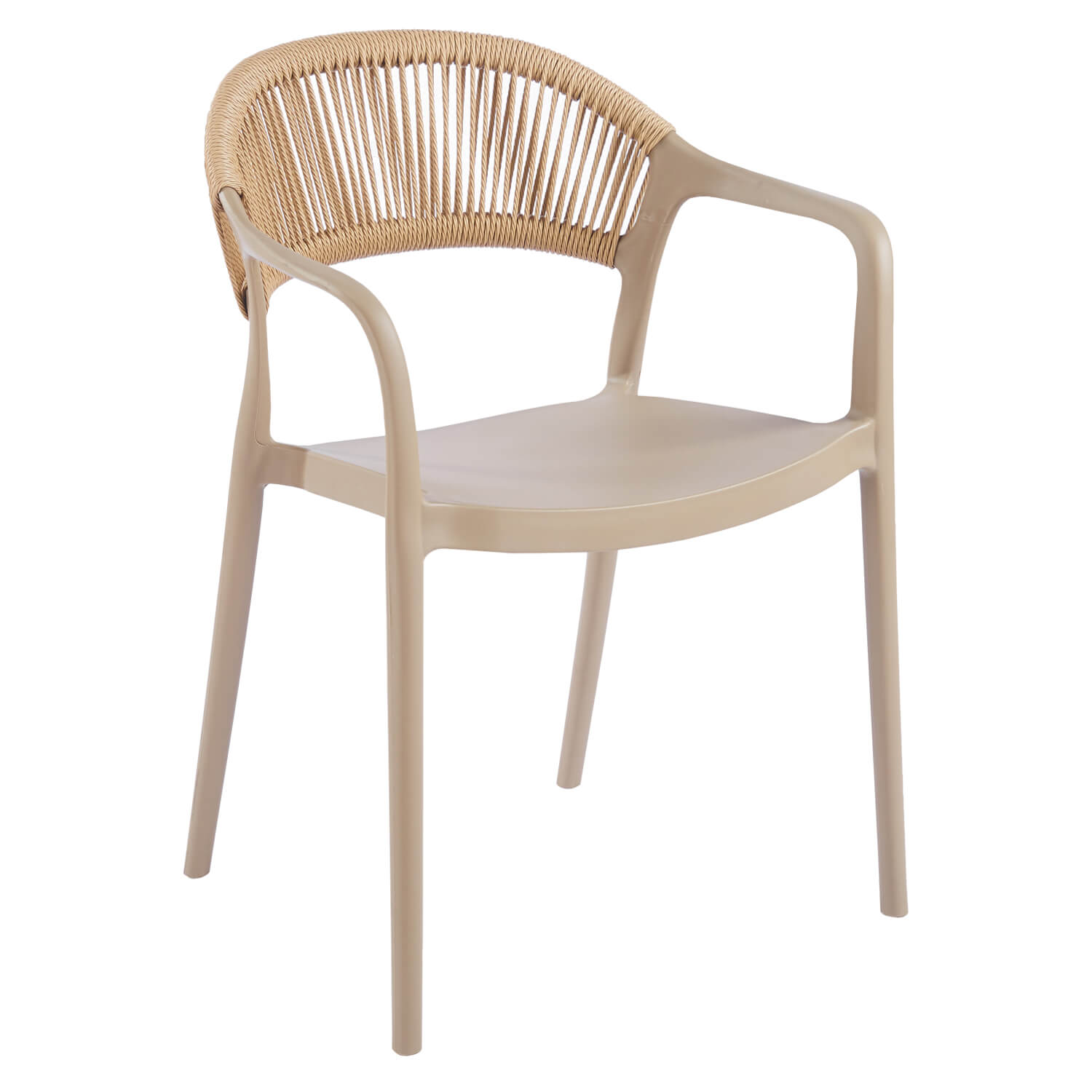 Chaise de Terrasse CECILE – Avec Accoudoirs – Empilable – Plastique Naturel Chaise de Terrasse CECILE – Avec Accoudoirs – Empilable – Plastique Naturel