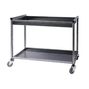 Chariot inox avec bacs supérieur et inférieur – Elangrill