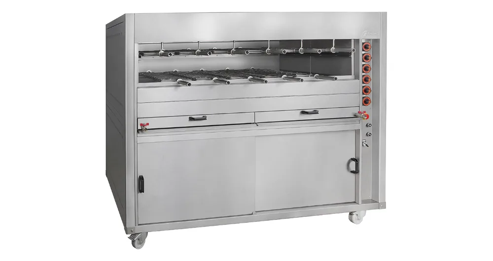 Grill à gaz rotatif multifonction CRGM 900 – 3 grilles, sans armoire chaude – Grelhaço Grill à gaz rotatif multifonction CRGM 900 – 3 grilles, sans armoire chaude – Grelhaço