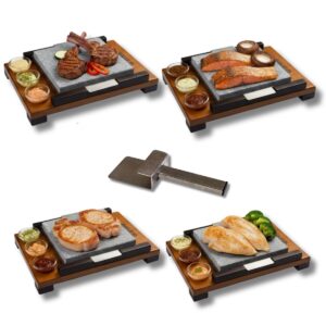 Pack 4 pierres CT 20 × 20 cm socle bicolore avec 3 ramequins