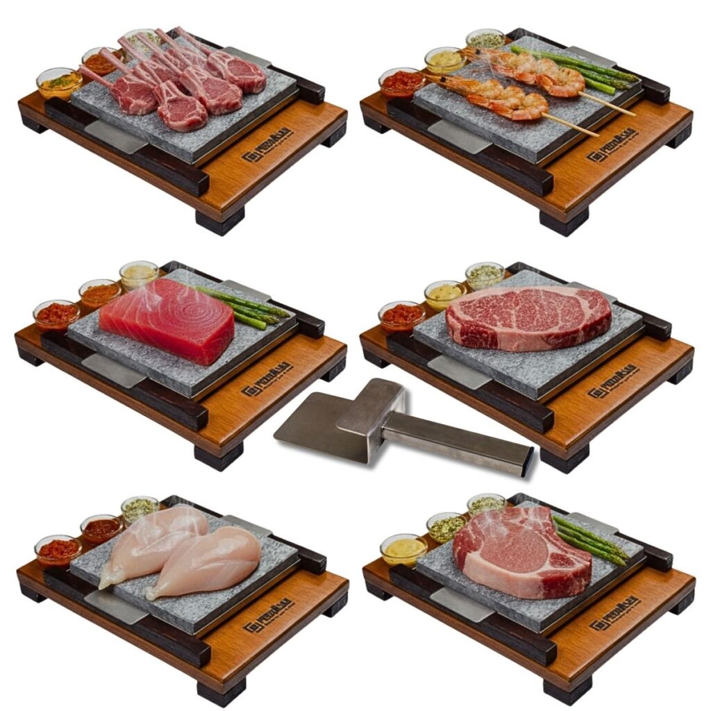 Pack 6 pierres CT 20 × 20 cm socle bicolore avec 3 ramequins Pack 6 pierres CT 20 × 20 cm socle bicolore avec 3 ramequins