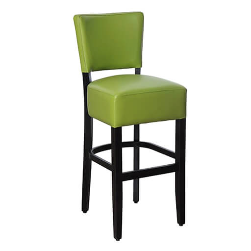 Chaise de Bar en Bois – TARA – Simili Cuir Vert Chaise de Bar en Bois – TARA – Simili Cuir Vert