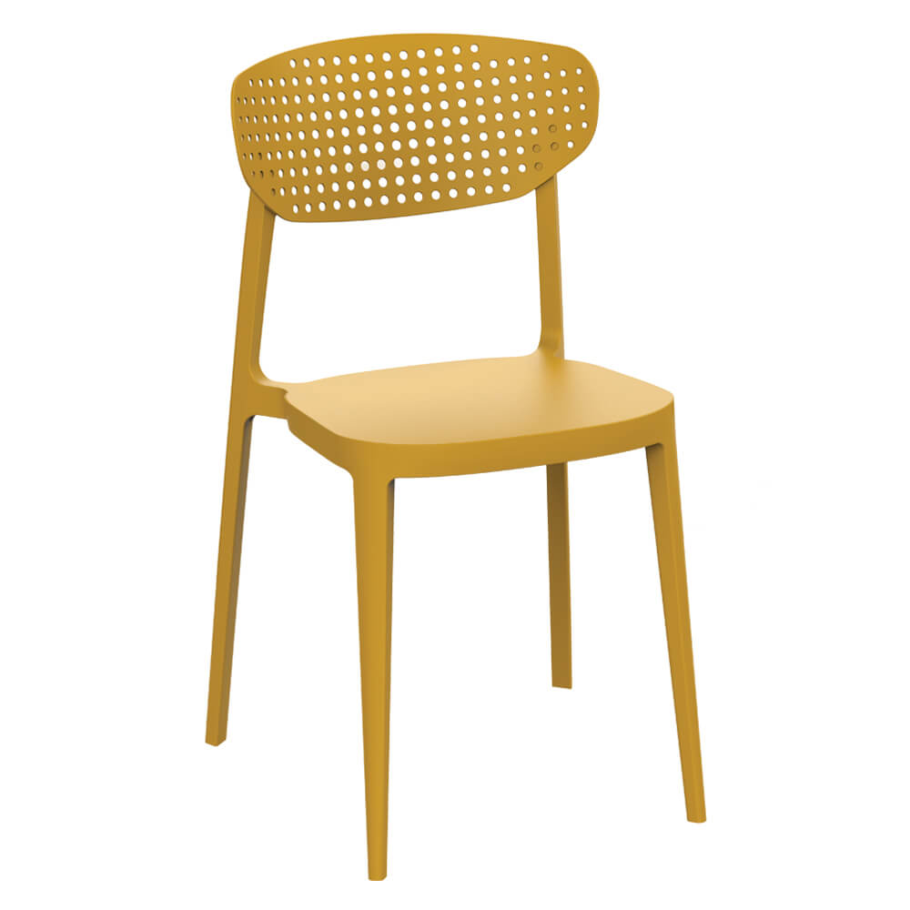 Chaise de Terrasse COMO – Empilable – Plastique Moutarde Chaise de Terrasse COMO – Empilable – Plastique Moutarde